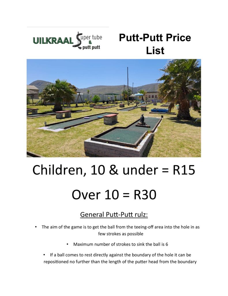 Putt Putt Price List